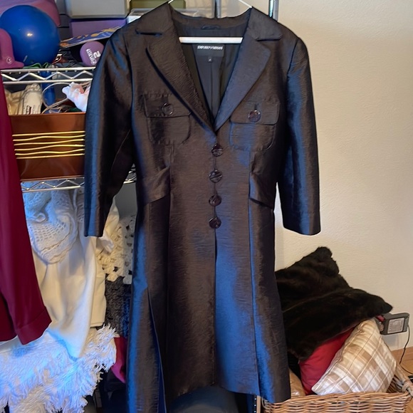 Emporio Armani Dresses & Skirts - Emporio Armani black silk lined coat dress. Beautiful detail and worn once!